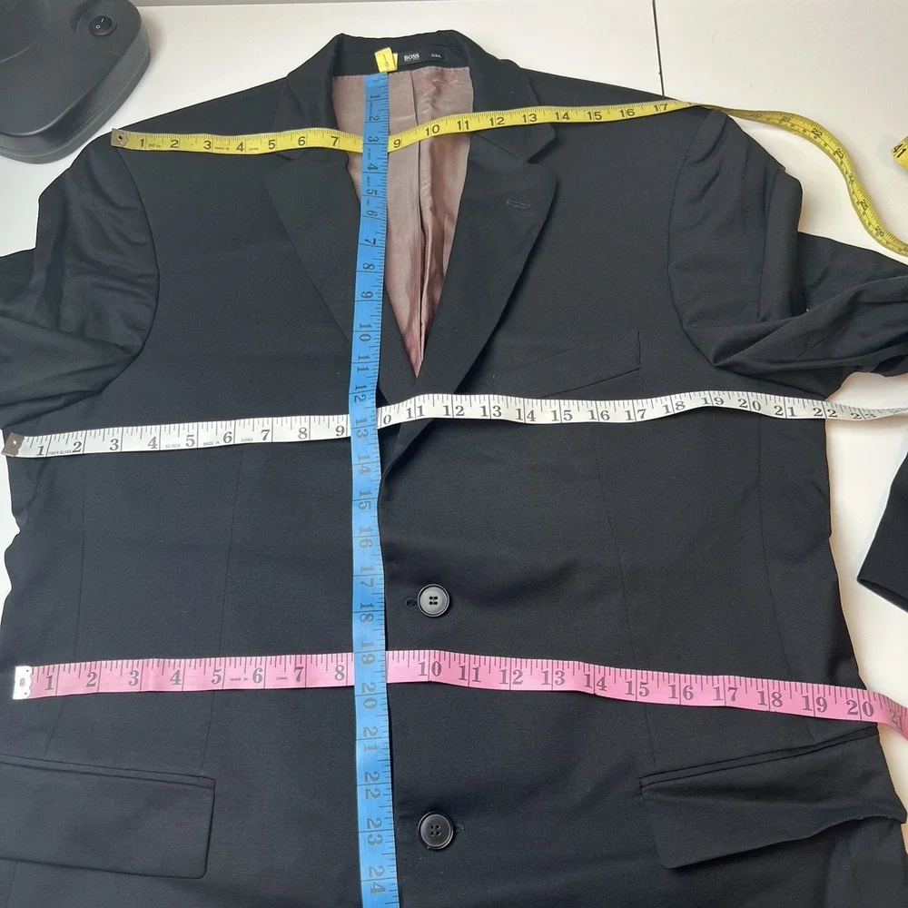 Boss Hugo Boss Blazer Men 42R  Super 100 Wool Black Suit Jacket Double Vent